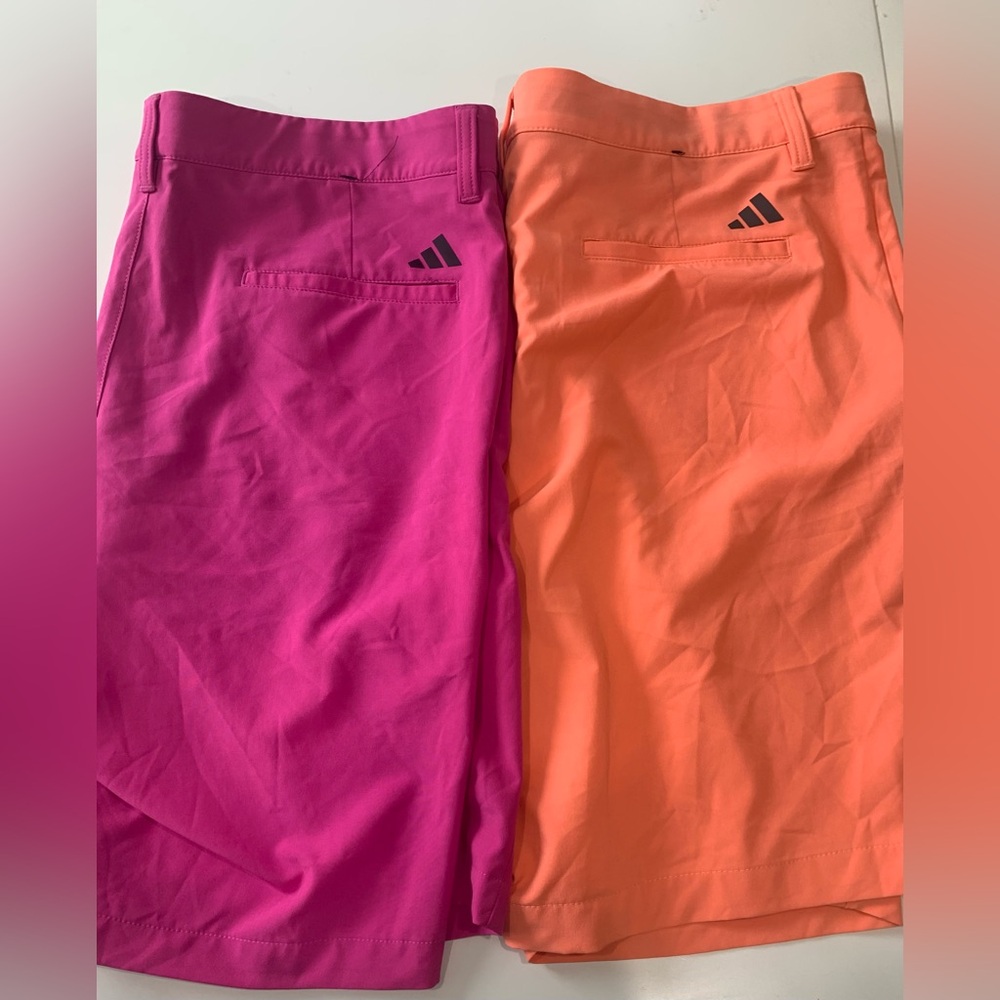Adidas pink and orange  Men’s golf performance shorts bundle 36 active resort
